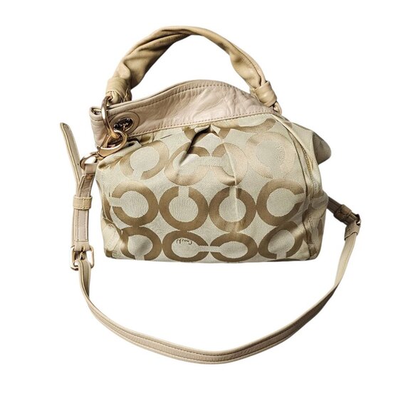 Coach Vintage Parker Op Art Canvas Leather Hobo Hippie Shoulder Bag COA - Picture 6 of 16